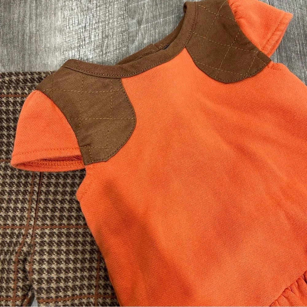 Ralph Lauren Orange Plaid Dress & Leggings Set